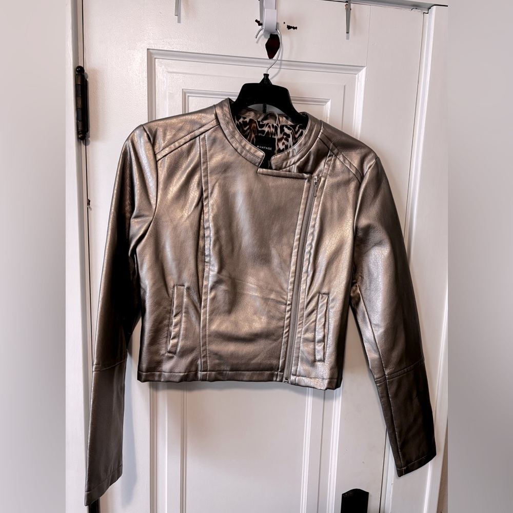 Beautiful silver faux fur zip jacket